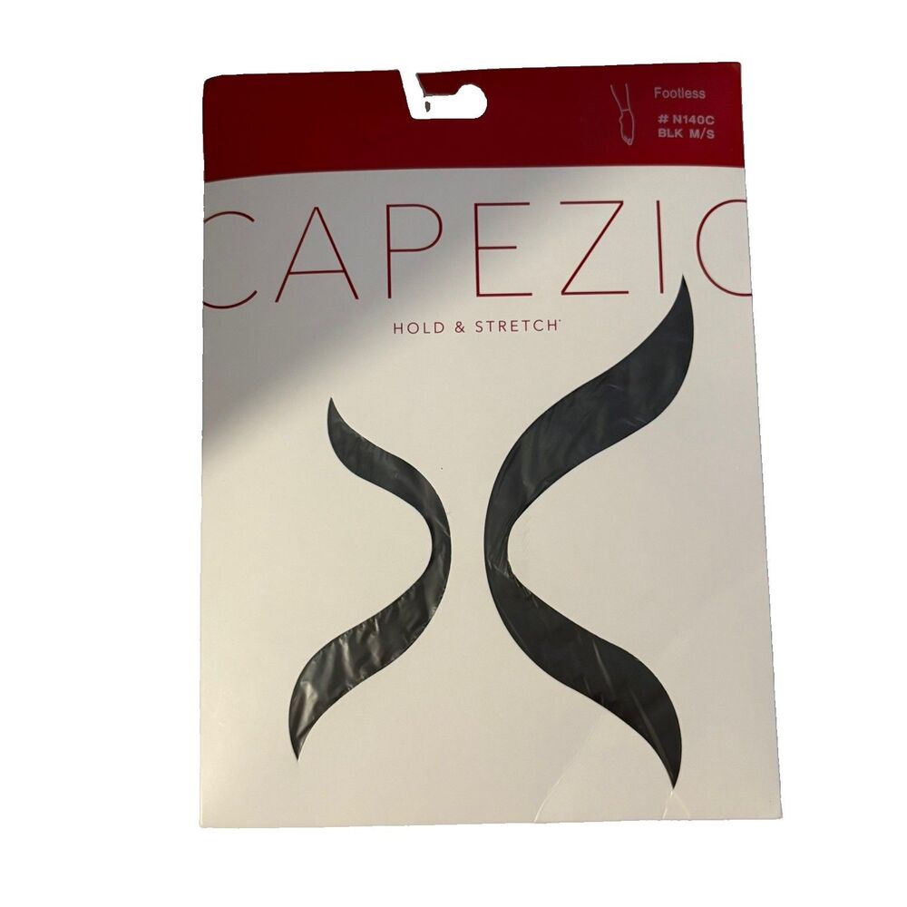 NEW Girls Capezio Footless Tights Black Hold & Stretch Size M/S Dance Tumbling